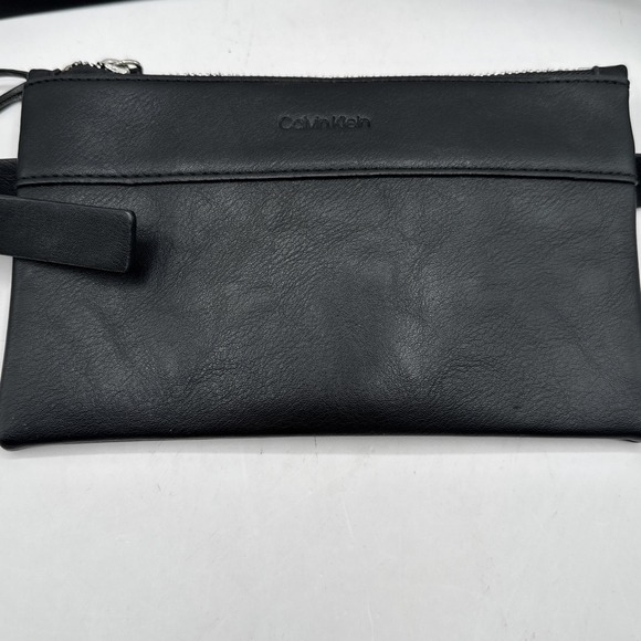 Calvin Klein Unisex Black Synthetic Leather Belt Bag Fanny Pack Hip Adjustable M - Picture 2 of 10